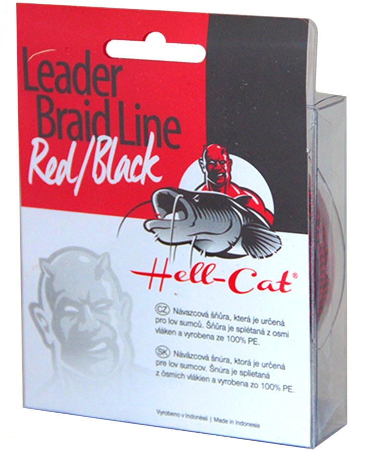 Hell-Cat Návazcová Šňůra Leader Braid Line Red Black 20 m (3)